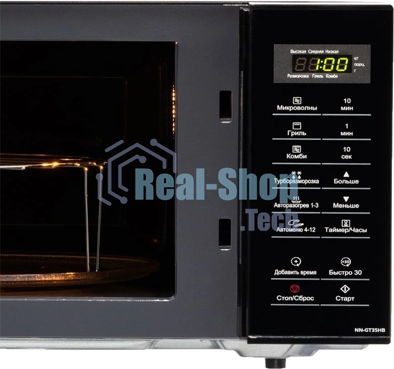 Микроволновая печь Panasonic NN-GT35HBZPE черный, 23 л, 800 Вт, переключатели - сенсор