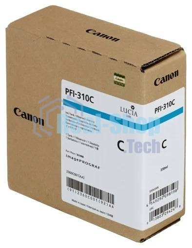 Картридж струйный Canon PFI-310 C 2360C001 голубой (330 мл) для Canon TX-2000/TX-3000/TX-4000