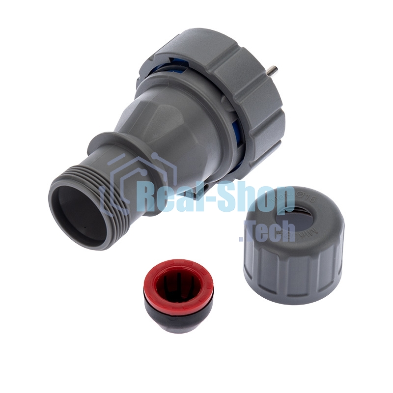 Вилка Rexant прямая влагозащищенная 2P+РE, 16 А, IP68