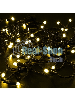 Гирлянда Neon-night Нить 10м, эффект мерцания (каждый 5-ый), черный ПВХ, 230В, Желтый