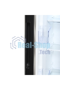 Холодильник Hyundai CS5003F черное стекло двухкамерный Side by Side 331/165л морозилка сбоку