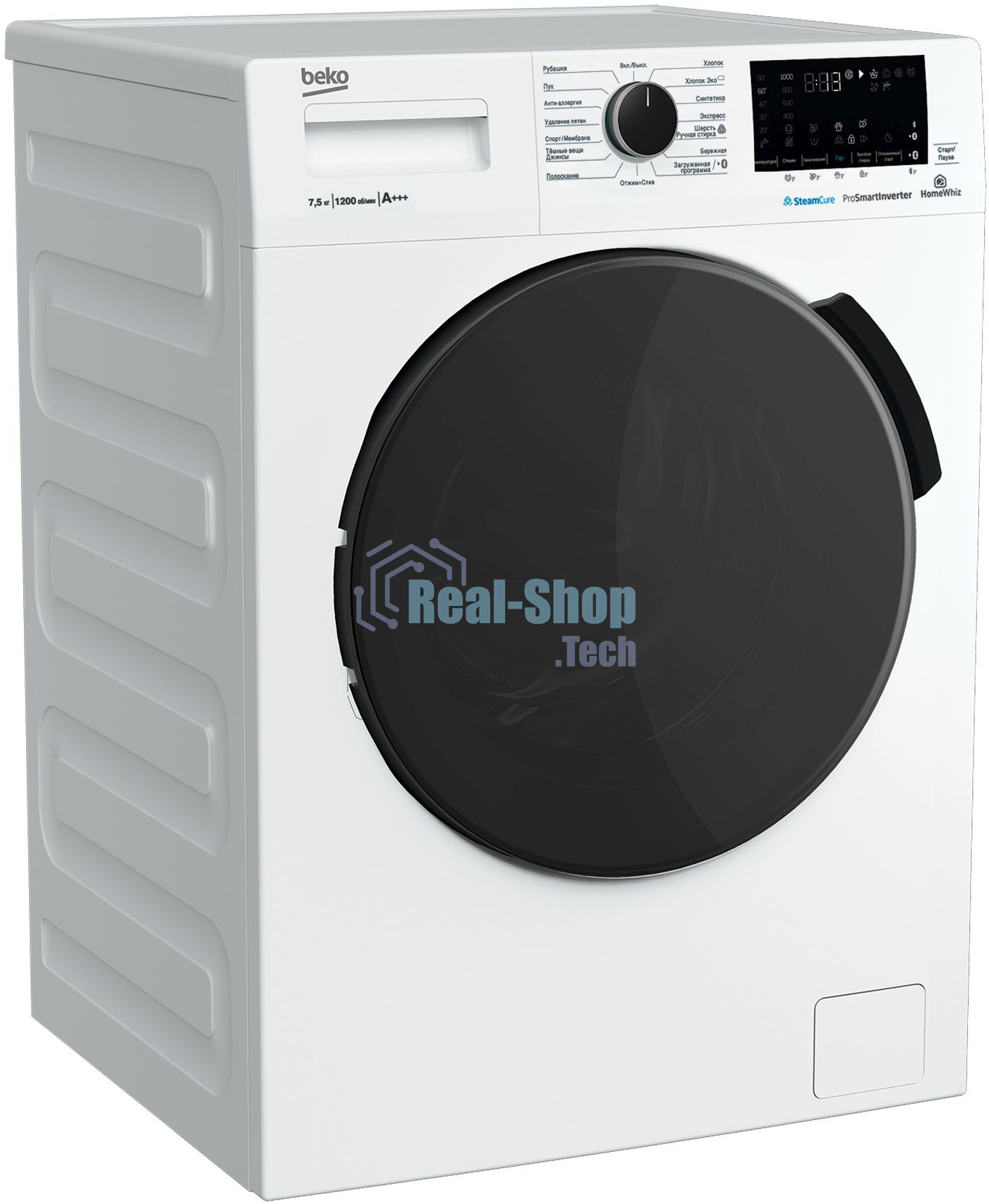 Стиральная машина Beko WSPE7H616W белый, загрузка фронтальная 7,5 кг, 1200 об/мин., класс: А