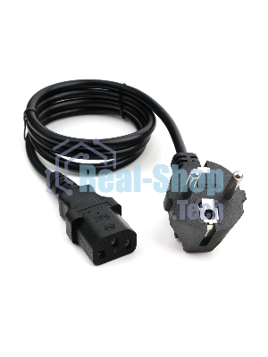 Кабель питания Cablexpert PC-186-1M, 1м, Schuko- C13, 6А, черный, с заземлением
