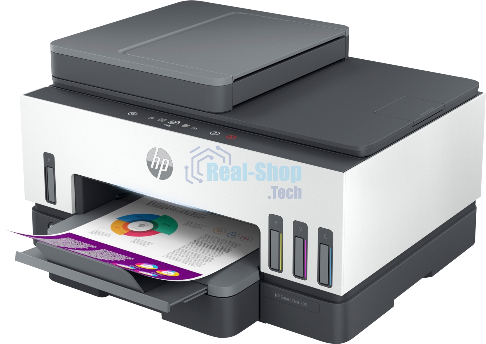 МФУ струйное HP Smart Tank 790 (4WF66A), A4, цветной, печ. до 15 стр/мин. (ч/б) до 9 стр/мин. (цвет), 1200 x 1200 dpi (ч/б печать, скан.) 1200 x 4800 dpi (цвет), USB, Wi-Fi, BlueTooth, Air Print, Mopria