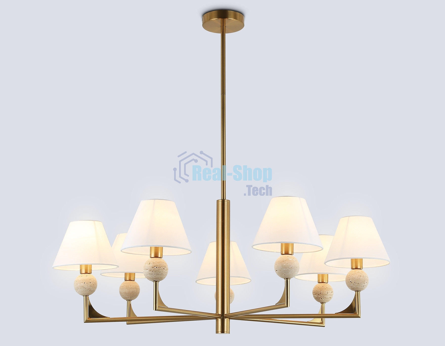 Люстра Ambrella light LH75162/7 BS/FR латунь/белый матовый E14*7 max 40W D890*580