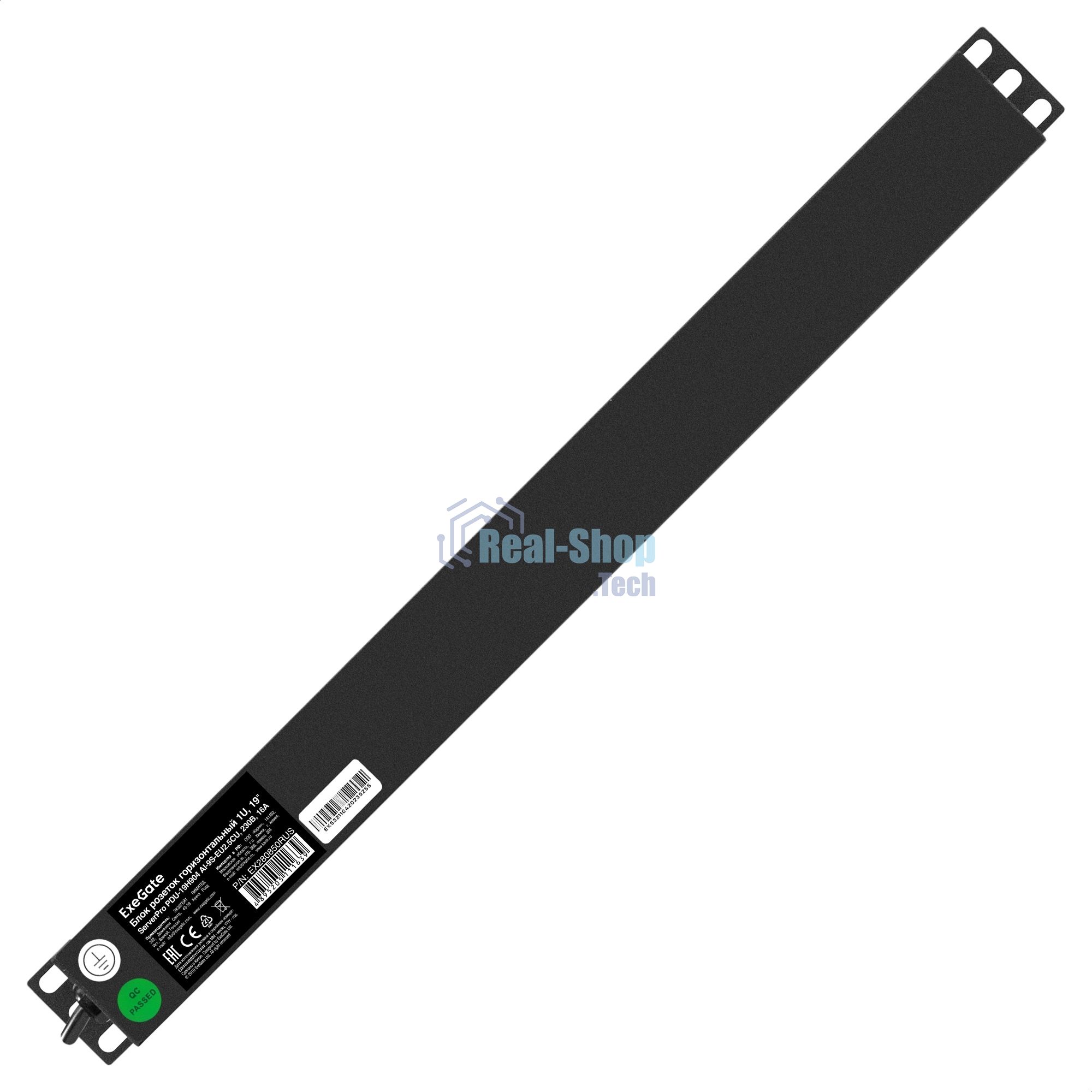 Блок розеток горизонтальный ExeGate ServerPro PDU-19H904 Al-9S-EU2.5, 19