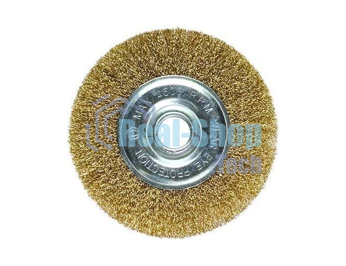Кордщетка Matrix для ушм 100 мм посадка 22.2мм плоская латунированная витая проволока