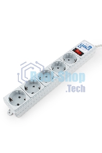 Сетевой фильтр POWER CUBE 1,9 м.* 5 розеток, серый