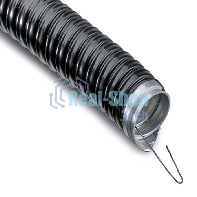 Металлорукав Rexant в ПВХ изоляции МРПИнг-32 (бухта 20 м/уп.) с зондом, черный