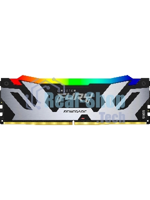 Оперативная память Kingston Fury Renegade, DDR5, 32Gb (1x32Gb), 6400MHz, CL32, DIMM, радиатор, RGB, серебристый/черный