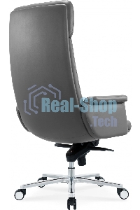 Кресло руководителя Cactus CS-LGR-DUBLIN темно-серый, сиденье темно-серый, кожа, крестов. алюминий