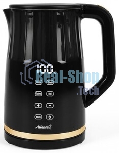 Чайник электрический Atlanta ATH-2536 черный, 1.7 л, 2200 Вт, скрытый нагревательный элемент, поддержание температуры