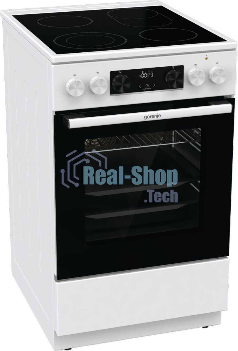 Плита электрическая Gorenje GECS5C70WA белый, конфорок 4 электрических, духовка 70 л, 50 см x 85 см x 59.4 см
