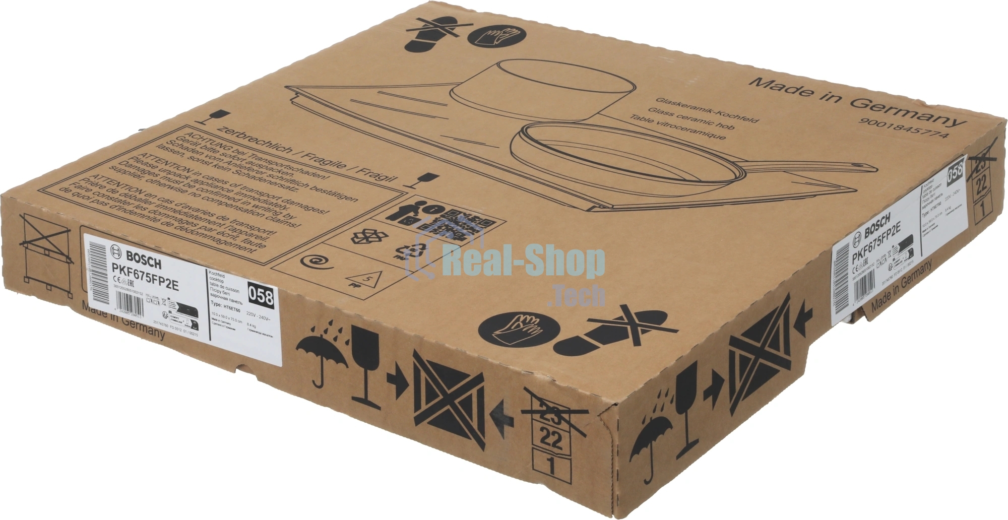 Электрическая варочная поверхность Bosch PKF675FP2E, 4 конфорки, с зоной расширения, стеклокерамика, 7000 Вт
