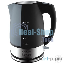 Чайник электрический Scarlett SC-1020 2.2л. 2200Вт черный (корпус: пластик)