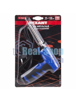 Паяльник-пистолет импульсный Rexant, керам. нагреватель, 25 Вт/130 Вт, 230 В, серия 