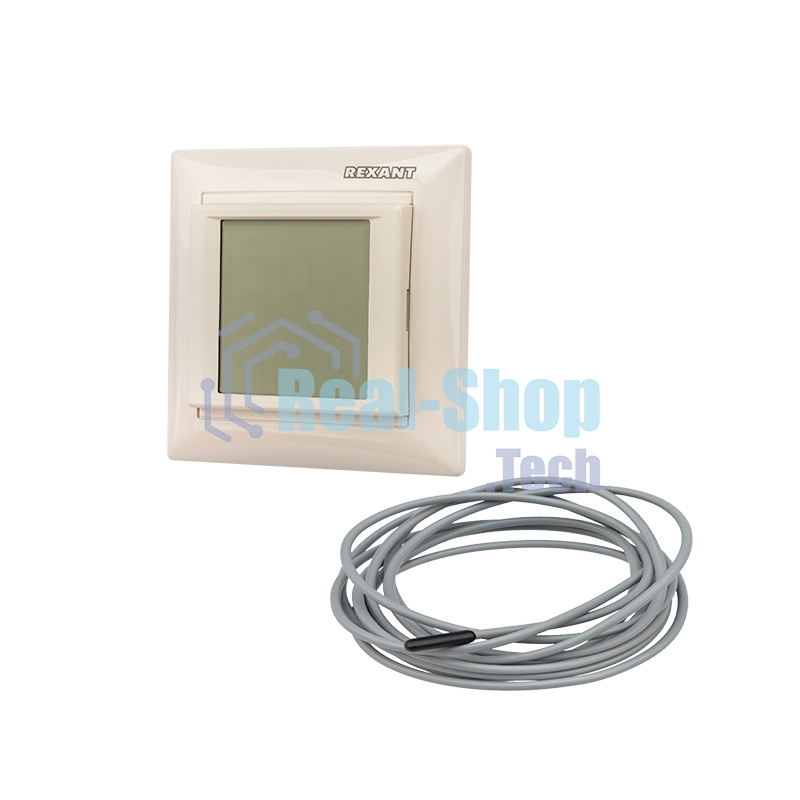 Терморегулятор сенсорный программируемый Rexant RX-421H, бежевый, совместим с Legrand серии Valena