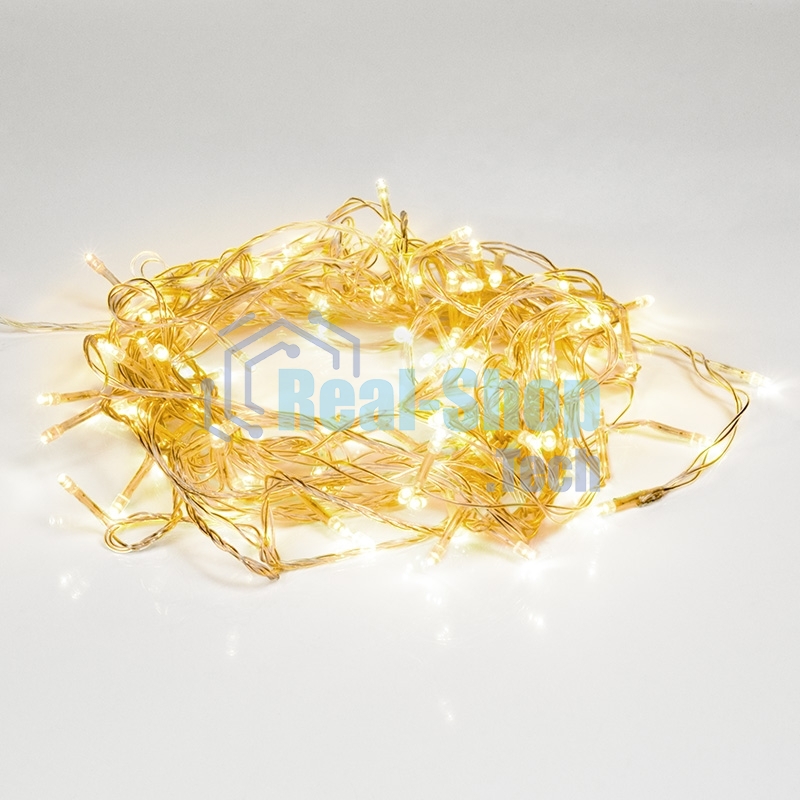 Гирлянда светодиодная Neon-night универсальная 100 LED теплый белый 10 метров, прозрачный ПВХ, с контроллером