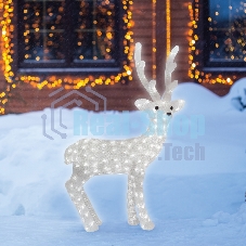 Фигура акриловая светодиодная Neon-night Снежный олень 100 см, 380 светодиодов, IP 65, понижающий трансформатор в комплекте