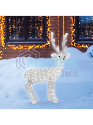 Фигура акриловая светодиодная Neon-night Снежный олень 100 см, 380 светодиодов, IP 65, понижающий трансформатор в комплекте