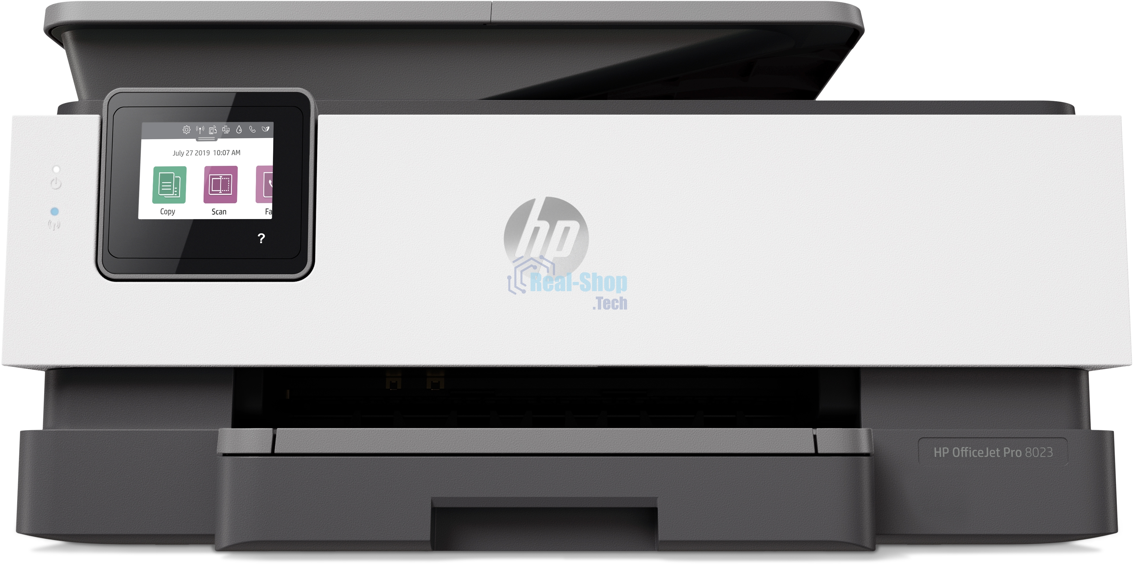 МФУ струйное HP OfficeJet 8023 (1KR64B), A4, цвтной, печ. до 20 стр/мин. (ч/б), до 10 стр/мин. (цвет), скан. до 8 стр/мин. (ч/б) 3.5 стр/мин. (цвет), 1200 x 1200 dpi, USB, RJ-45, Wi-Fi, Air Print