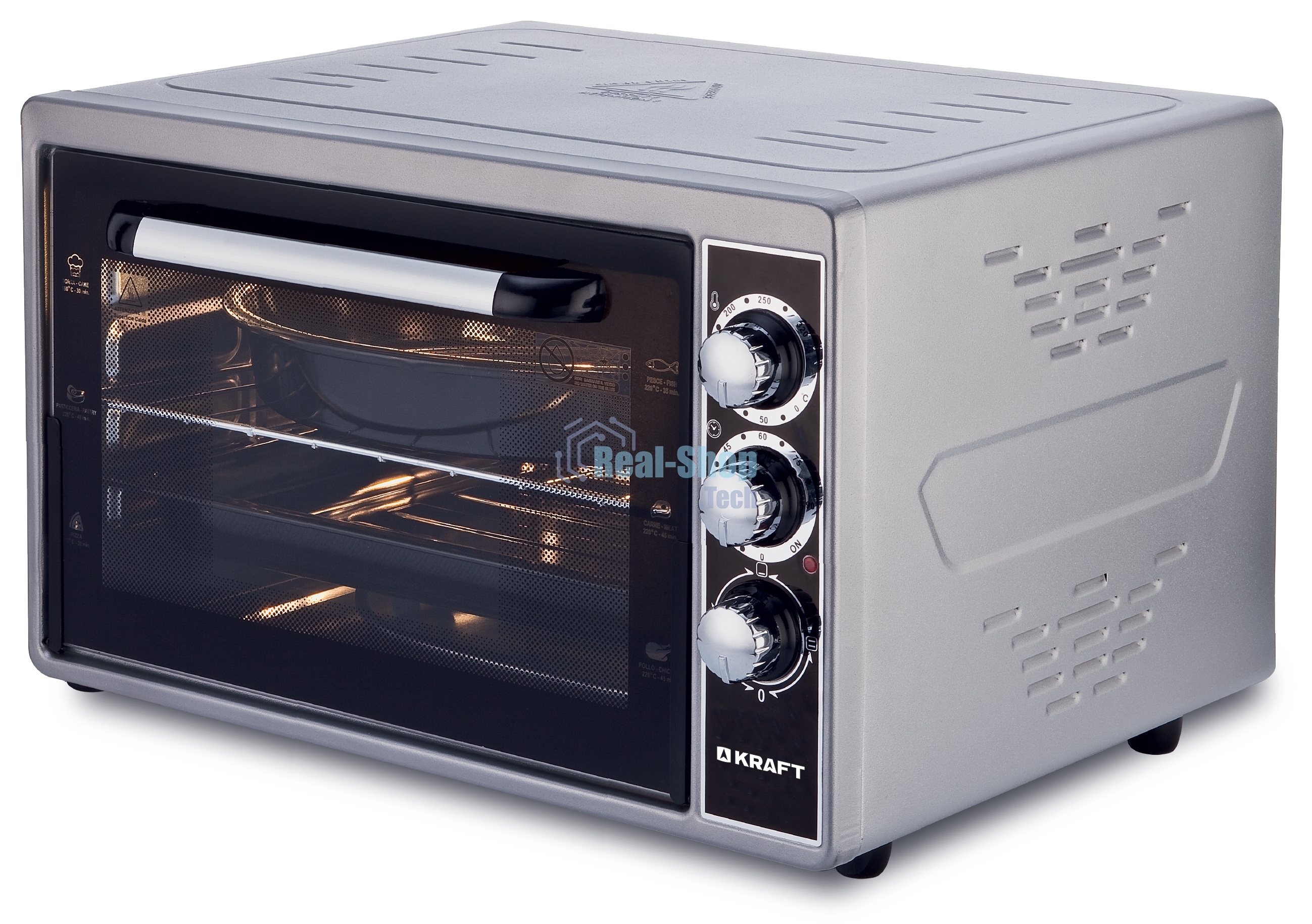 Мини-печь Kraft KF-MO3801GR серый, 38 л