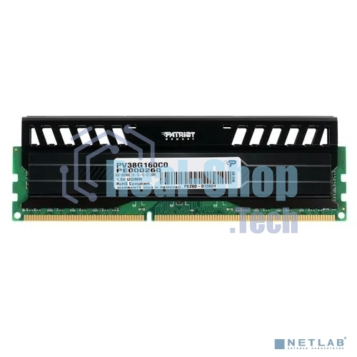 Оперативная память Patriot Viper 3, DDR3, 8GB (1x8 GB), 1600 MHz, CL10, DIMM, радиатор, черный