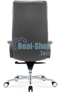 Кресло руководителя Cactus CS-LGR-DUBLIN темно-серый, сиденье темно-серый, кожа, крестов. алюминий