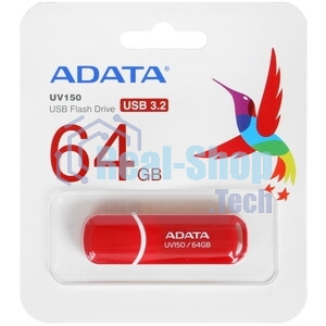 Флешка USB ADATA UV150 (AUV150-64G-RRD), 64Gb, USB 3.0, R/W 100/30, красный