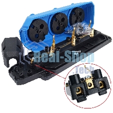Колодка AY-KA ОУ 3-ая каучук с/з 16A IP44 синий (5530003)