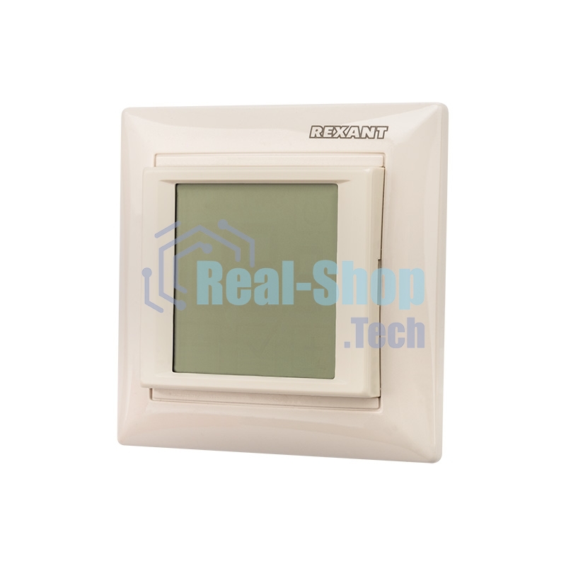 Терморегулятор сенсорный программируемый Rexant RX-421H, бежевый, совместим с Legrand серии Valena