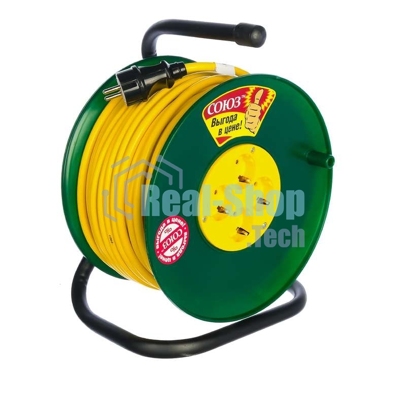 Удлинитель на катушке 4х30 м с заземл. 16А IP20 3.7 кВт Союз 481S-3603