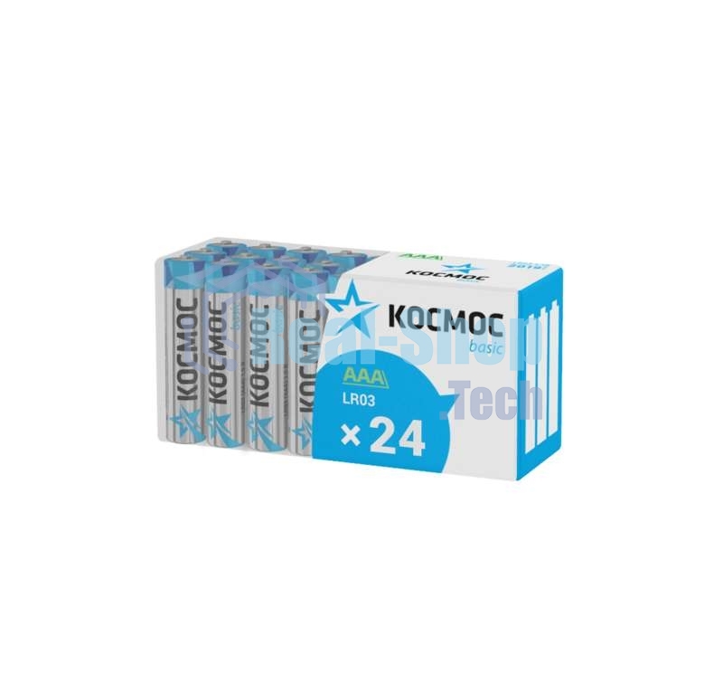 Элемент питания алкалиновый LR03 пласт. бокс (уп.24шт) Космос KOCLR03_24BOX