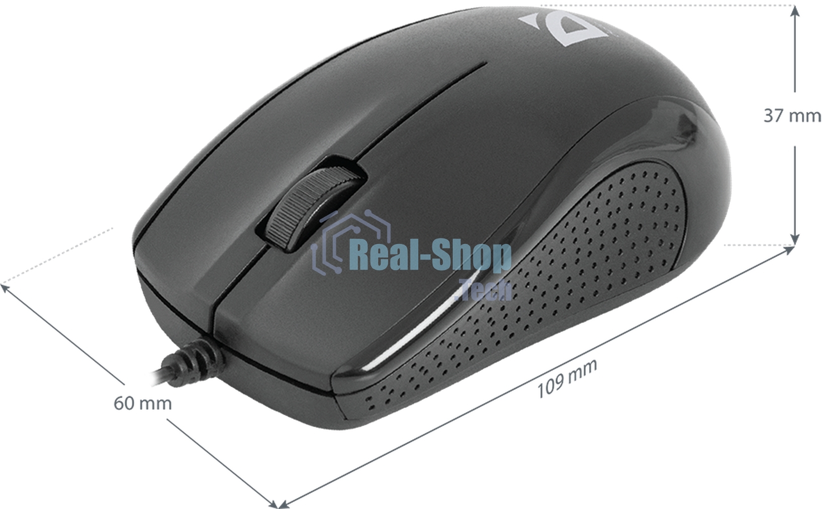 Мышь проводная Defender Optimum MB-160 черный, 1000 dpi, USB, кнопки - 3