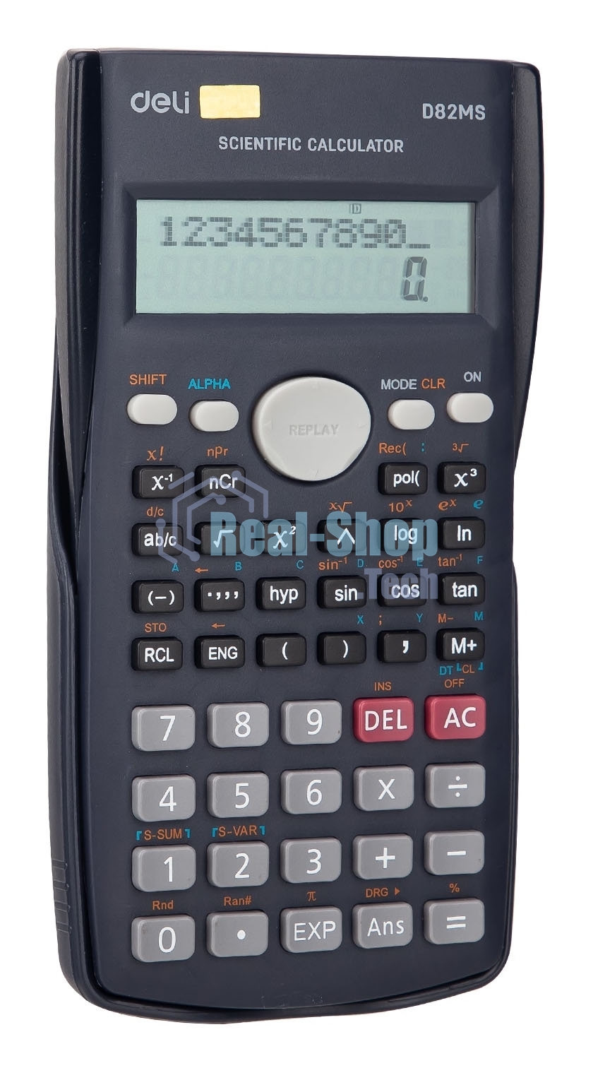Калькулятор научный Deli ED82MS темно-синий 10+2-разр.