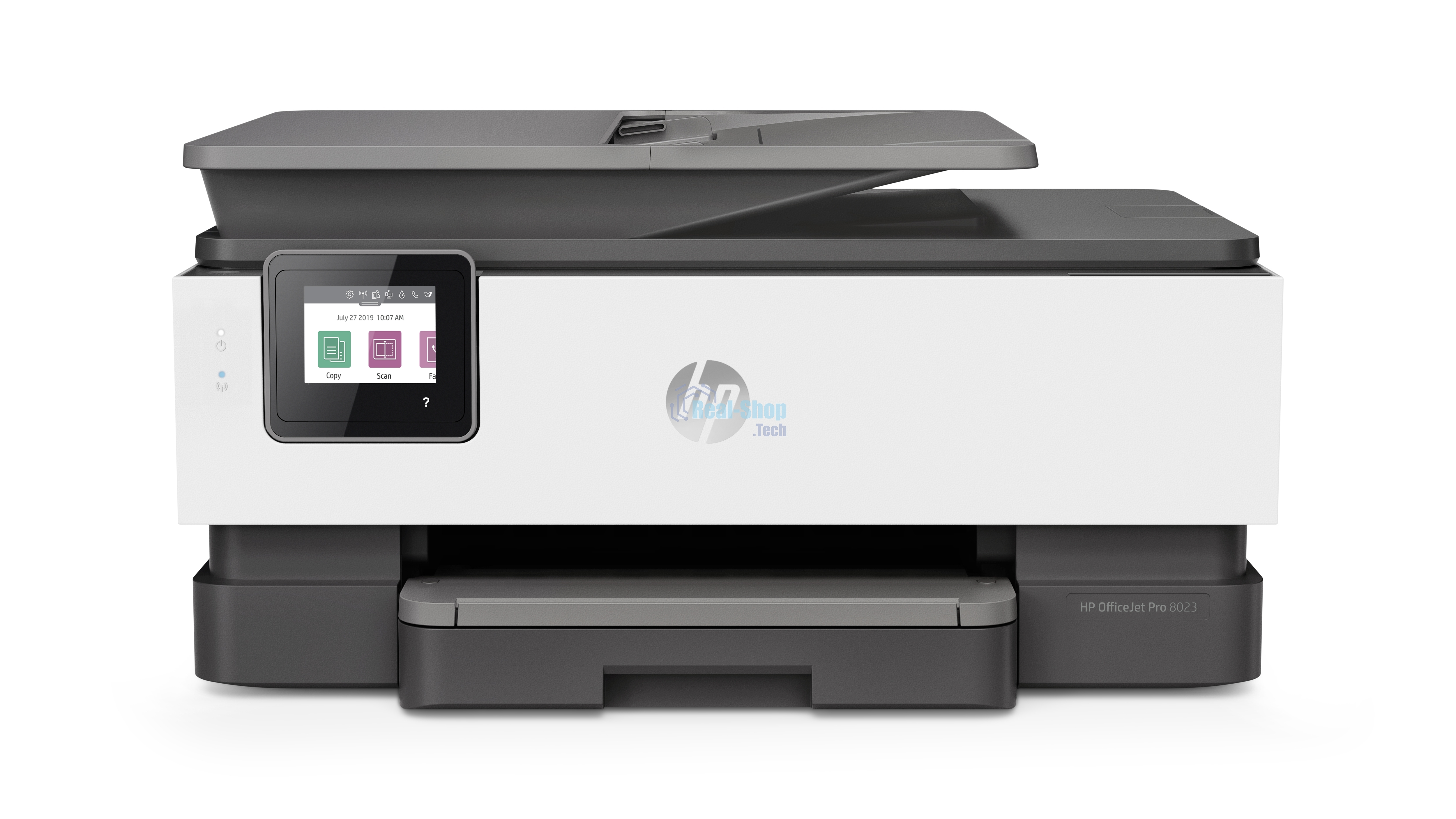 МФУ струйное HP OfficeJet 8023 (1KR64B), A4, цвтной, печ. до 20 стр/мин. (ч/б), до 10 стр/мин. (цвет), скан. до 8 стр/мин. (ч/б) 3.5 стр/мин. (цвет), 1200 x 1200 dpi, USB, RJ-45, Wi-Fi, Air Print