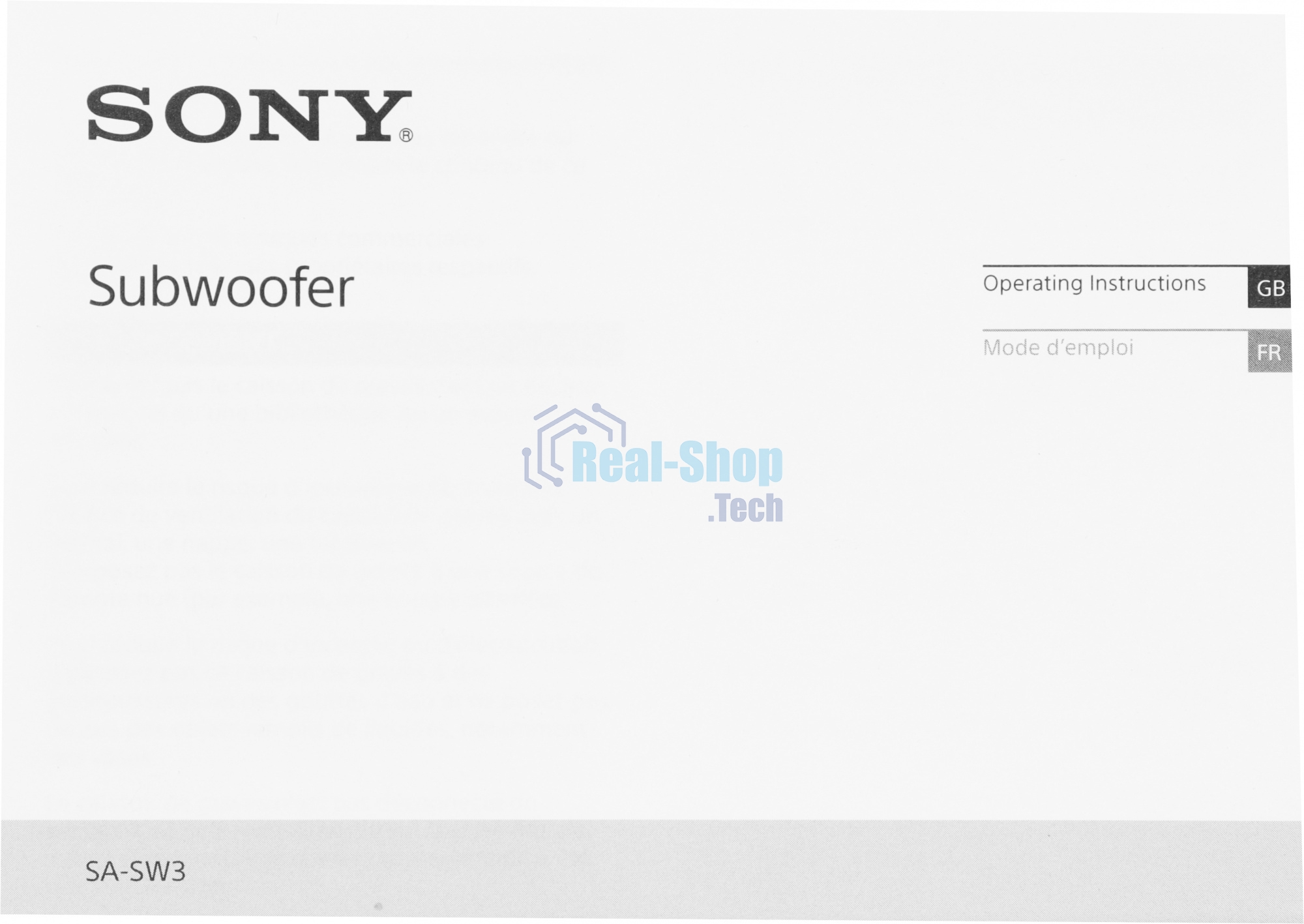 Сабвуфер Sony SA-SW3 200Вт черный