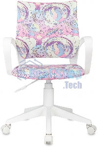 Кресло детское Бюрократ BUROKIDS 1 W мультиколор луна розовая крестов. пластик пластик белый