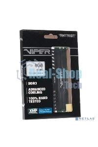 Оперативная память Patriot Viper 3, DDR3, 8GB (1x8 GB), 1600 MHz, CL10, DIMM, радиатор, черный