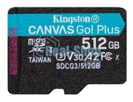Флеш карта Kingston microSD 512GB microSDXC Class 10 UHS-I U3 V30 Canvas Go Plus 170MB/s