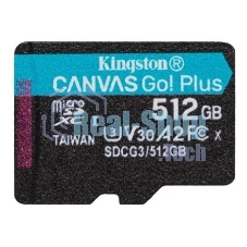Флеш карта Kingston microSD 512GB microSDXC Class 10 UHS-I U3 V30 Canvas Go Plus 170MB/s