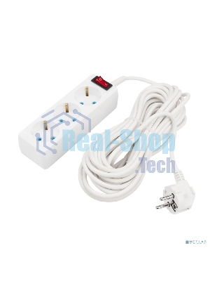 Удлинитель PROconnect 3 гнезда, 10 м, 3х0.75 мм², с/з, с кнопкой, белый