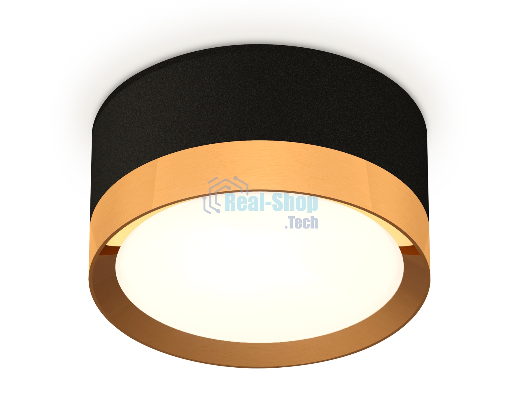 Светильник Ambrella Light XS8102004 SBK/PYG черный песок/золото желтое полированное GX53 (C8102, N8124)