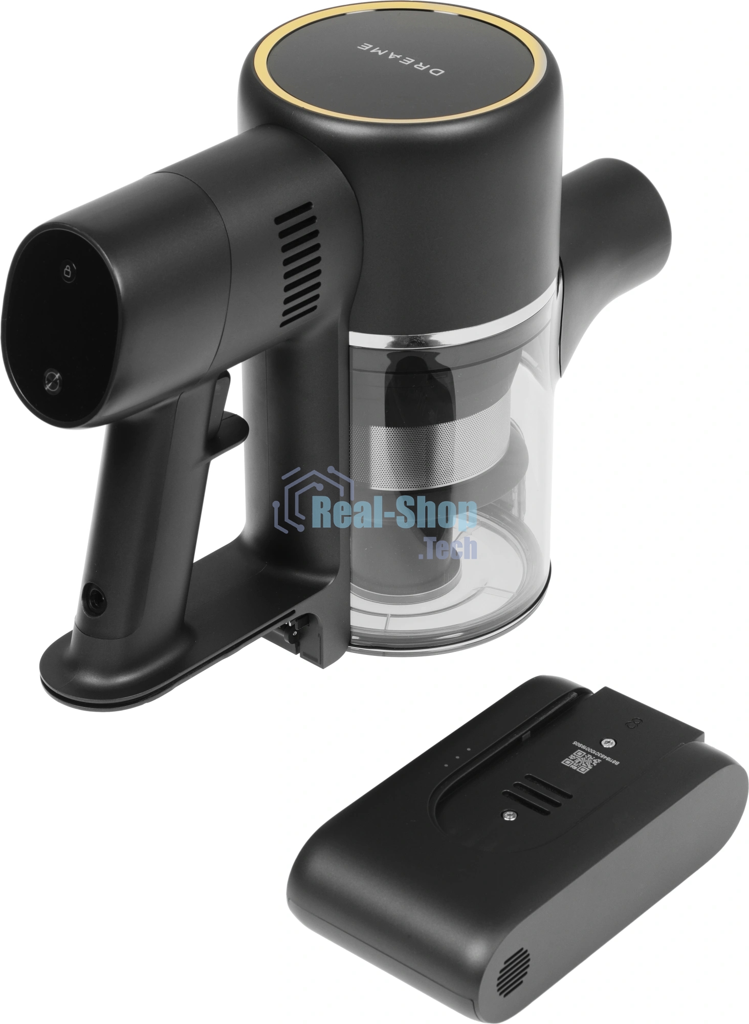 Пылесос вертикальный Dreame R10 Pro Aqua черный, питание от аккумулятора, 150 Вт, уборка сухая/влажная, пылесборник 0.6 л
