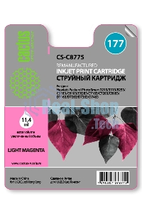 Картридж струйный Cactus CS-C8775 №177 светло-пурпурный (11.4 мл) для HP PS 3213/3313/8253/C5183/C6183/C6283/C7183/C7283/C8183/D7163/D7263/D7363/D7463