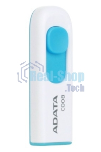Флешка USB ADATA C008 (AC008-32G-RWE), 32Gb, USB 2.0, R/W 15/5, белый/синий