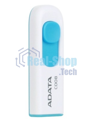 Флешка USB ADATA C008 (AC008-32G-RWE), 32Gb, USB 2.0, R/W 15/5, белый/синий