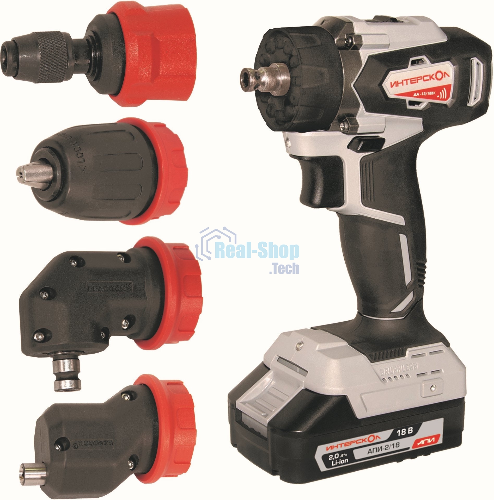 Дрель-шуруповерт аккумуляторная ИНТЕРСКОЛ ДА-13/18ВК, 18 В, 2 А·ч, аккумуляторная