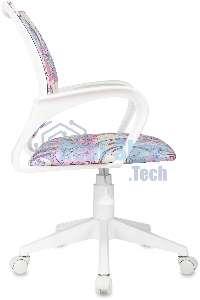 Кресло детское Бюрократ BUROKIDS 1 W мультиколор луна розовая крестов. пластик пластик белый