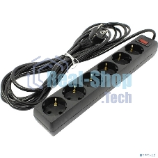 Сетевой фильтр ExeGate EX119395RUS SP-6-5B (6 розеток, 5 м, евровилка, черный)